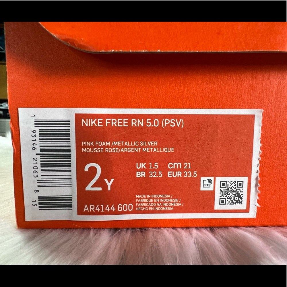 NEW Nike Free Rn 5.0 (Ps) Pink Foam kids shoes - Picture 13 of 13